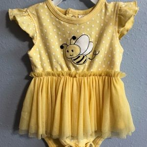 Baby Essentials Baby Girl Bumblebee Tutu Onesie. Size 3 Months